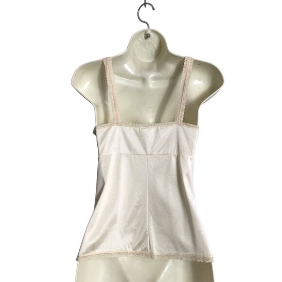 Movie Star Vintage Medium Ivory USA Made Baby Doll Camisole Whimsical Coquette - Picture 2 of 6